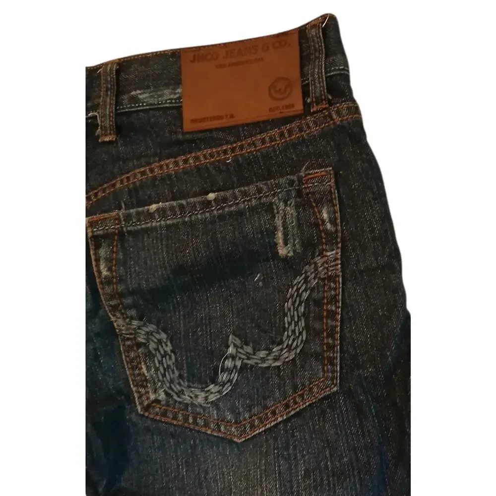 JNCO Jeans Mens 100%‎ Cotton Straight Leg Dark Wash Vintage Denim Size 30x32